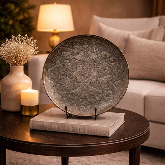 Bold Repoussé Star Copper Display Tray