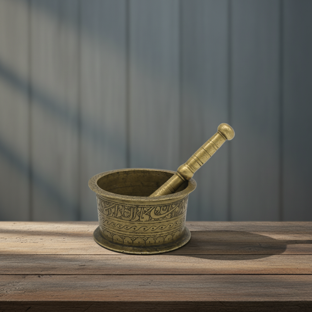 Vintage Copper Persian Islamic Mortar and Pestle