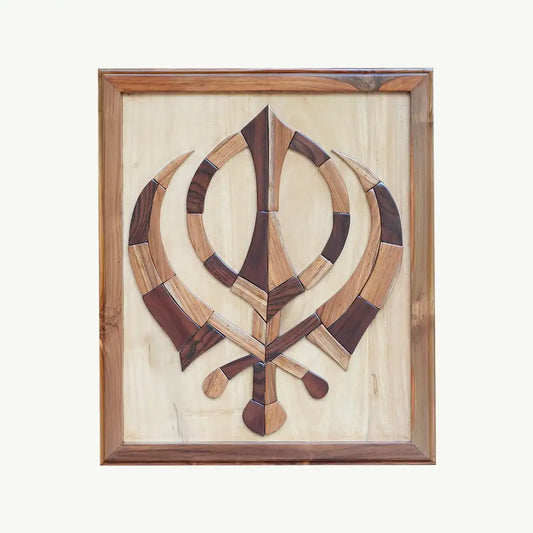 Hand-Inlaid Khanda Wood Plaque