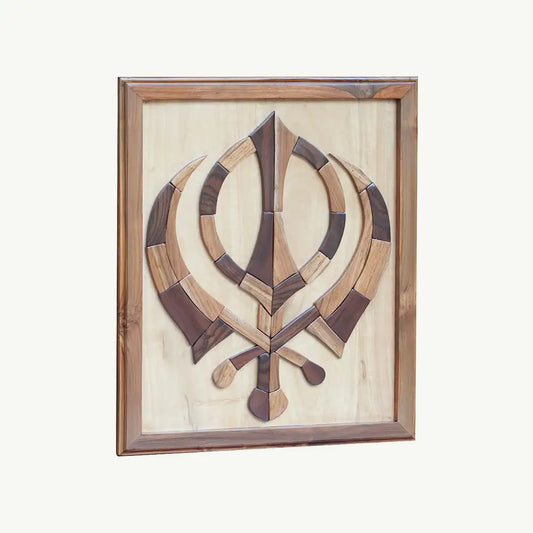 Hand-Inlaid Khanda Wood Plaque