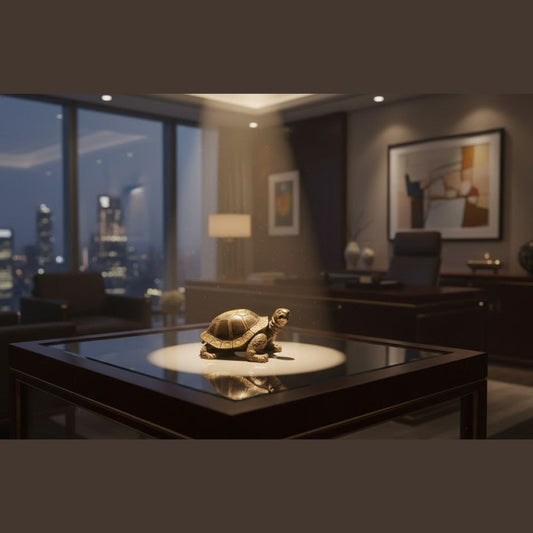 Vintage Brass Metal Tortoise Figurine (Box)