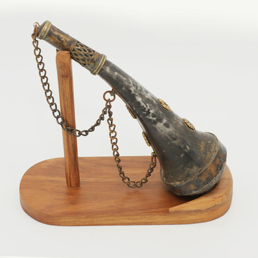 Vintage Copper Gunpowder Flask with Chain | Decor Collectible