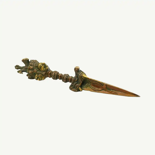 Vintage Brass Phurba Ritual Dagger