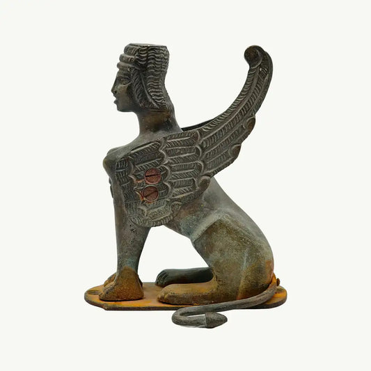 Antique Copper Winged Sphinx Figurine