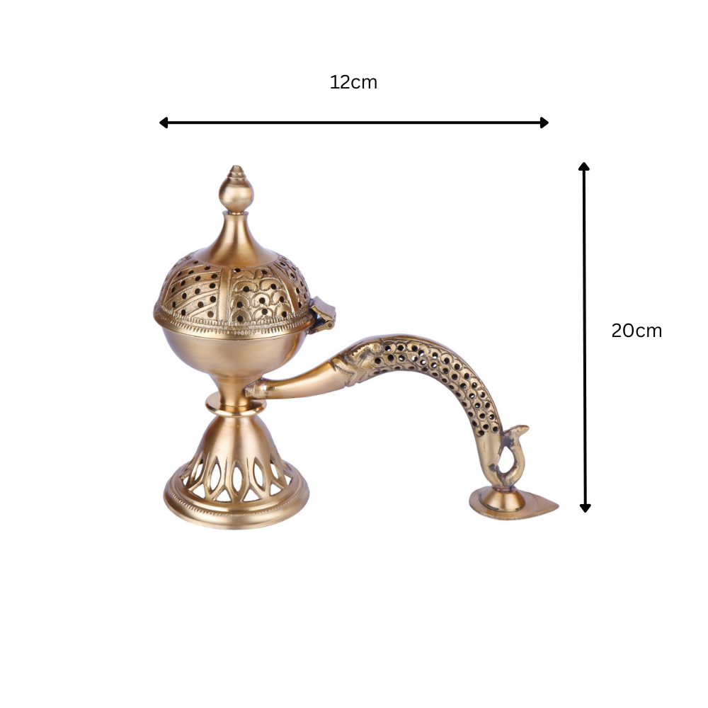 Brass Mabkhara Incense Burner with Handle