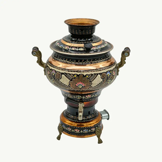 Vintage Ruby Bloom Electric Copper Samovar