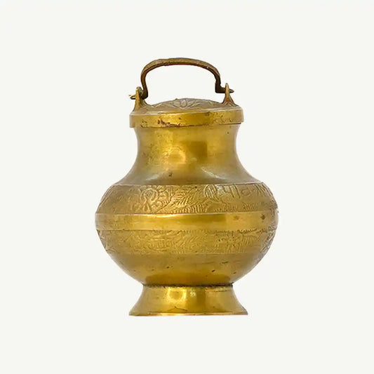 Brass Storage Pot with Handle Lid