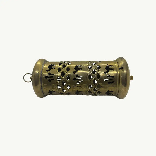 Round Brass Incense Burner with Pierced Detailing