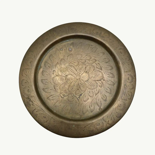 Antique Etched Copper Decorative Plate / Wall Hanging