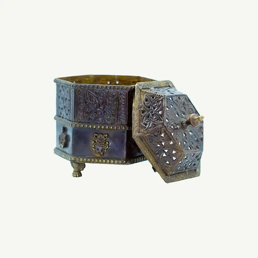 Brown Temple Shaped Incense Holder