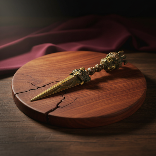 Vintage Brass Phurba Ritual Dagger