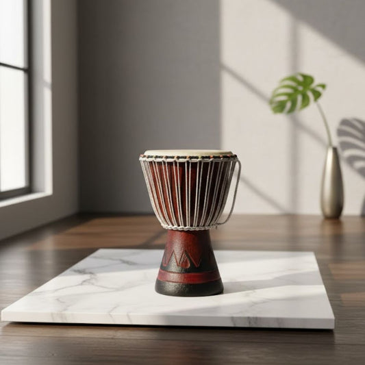" Sculptural Wood Djembe Drum"