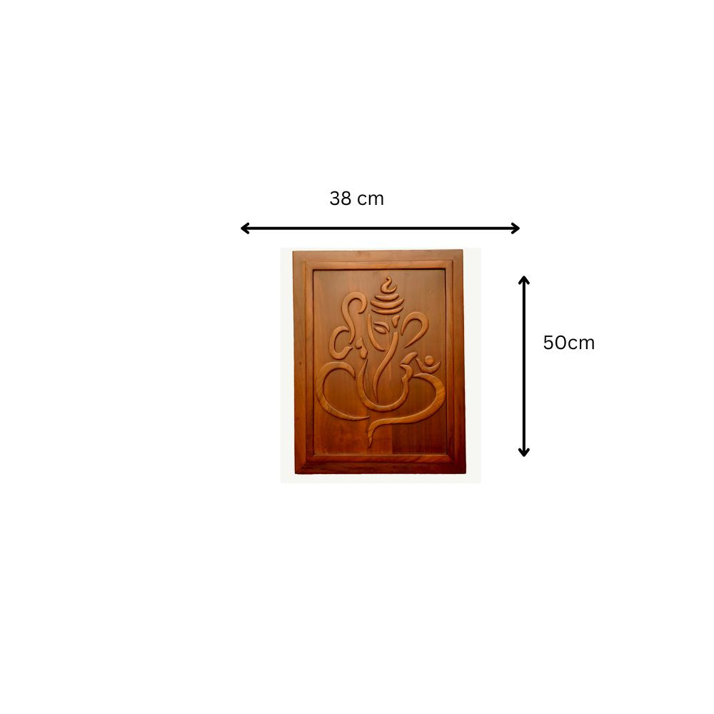 Wooden Lord Ganesha Wall Frame Decor