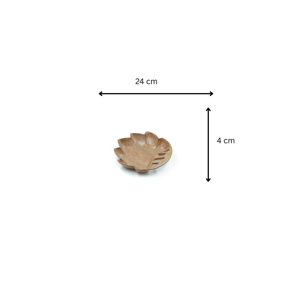 Hand-Carved Walnut Wooden Serving Tray