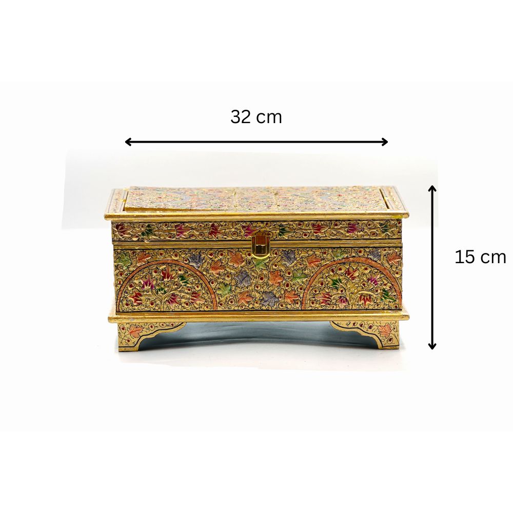 Golden Reverence Paper Mache Holy Book Stand & Storage Box