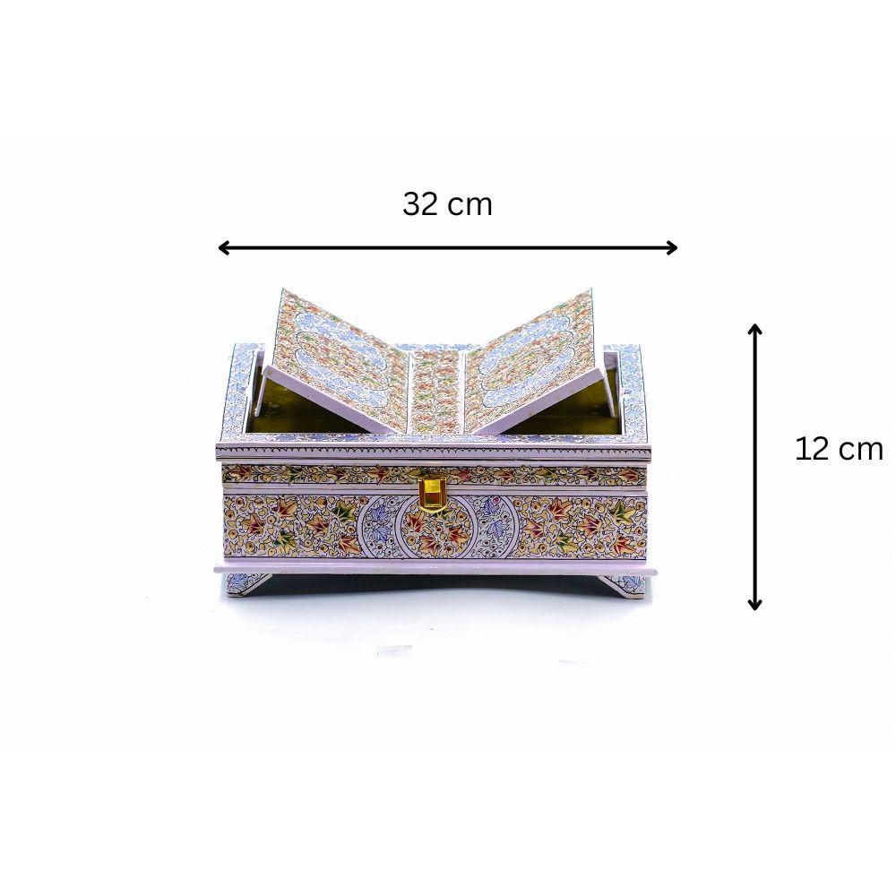 Divine Blossom Paper Mache Holy Book Stand & Storage Box
