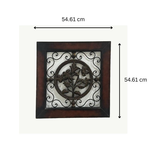 Elegant Iron and Wood Floral Wall Frame