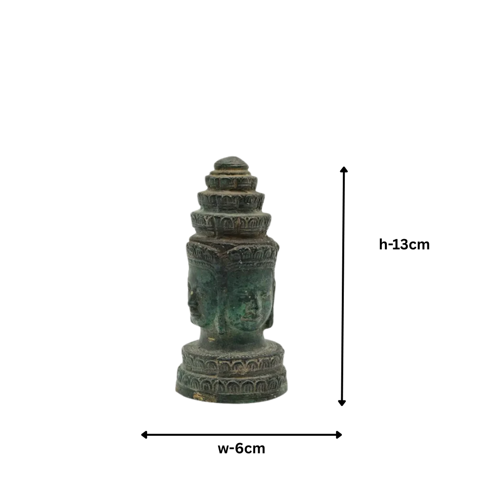 Vintage Ancient Handcrafted Four-Faced Buddha Copper Sculpture