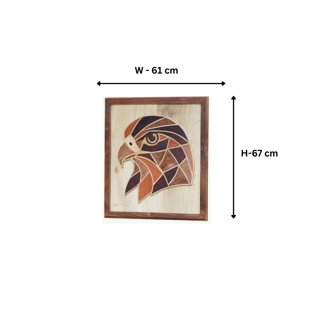 Hand-Inlaid Falcon Wood Plaque
