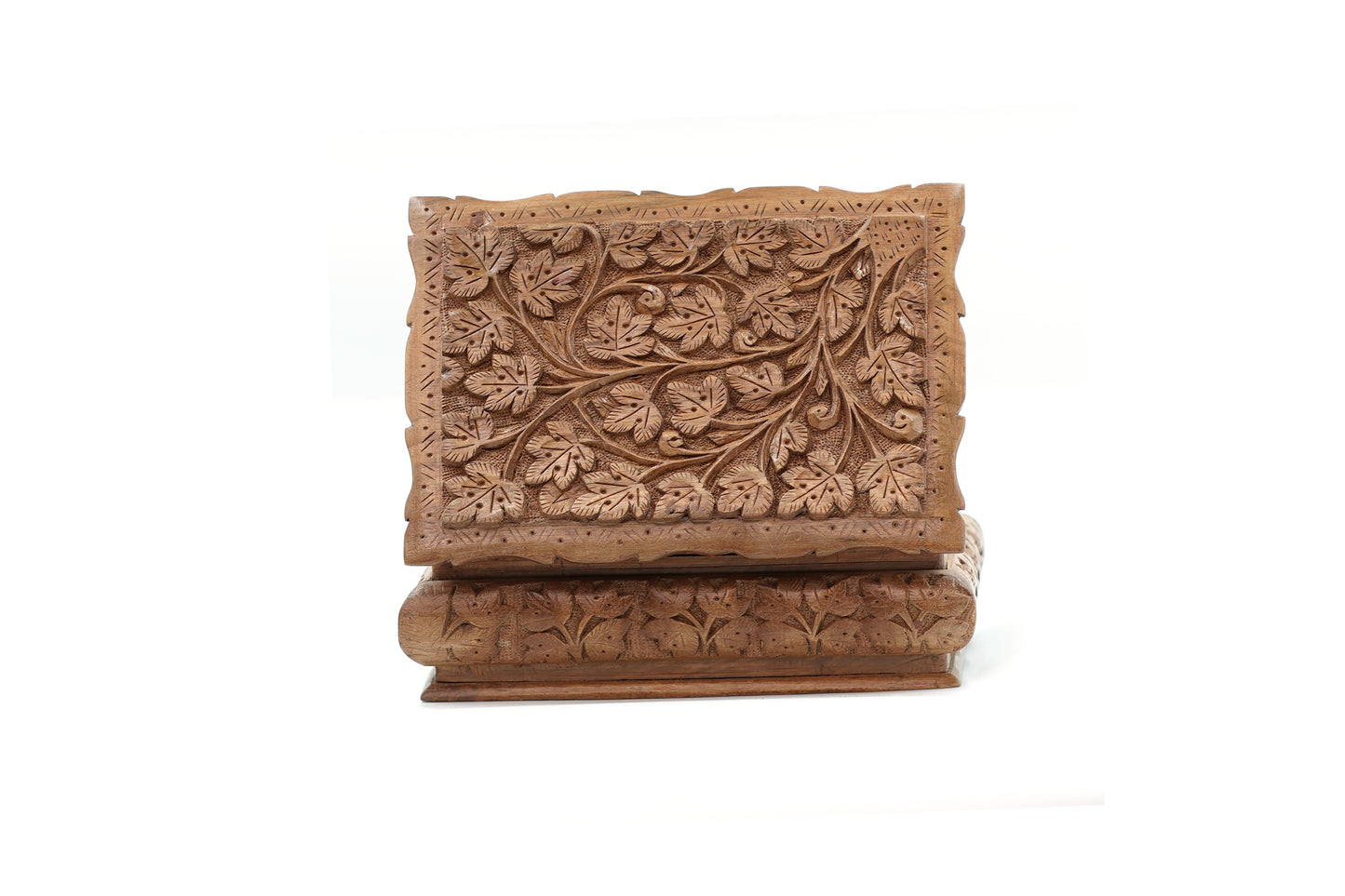 Ridge & Bloom" Hand-Carved Walnut Jewelry Box