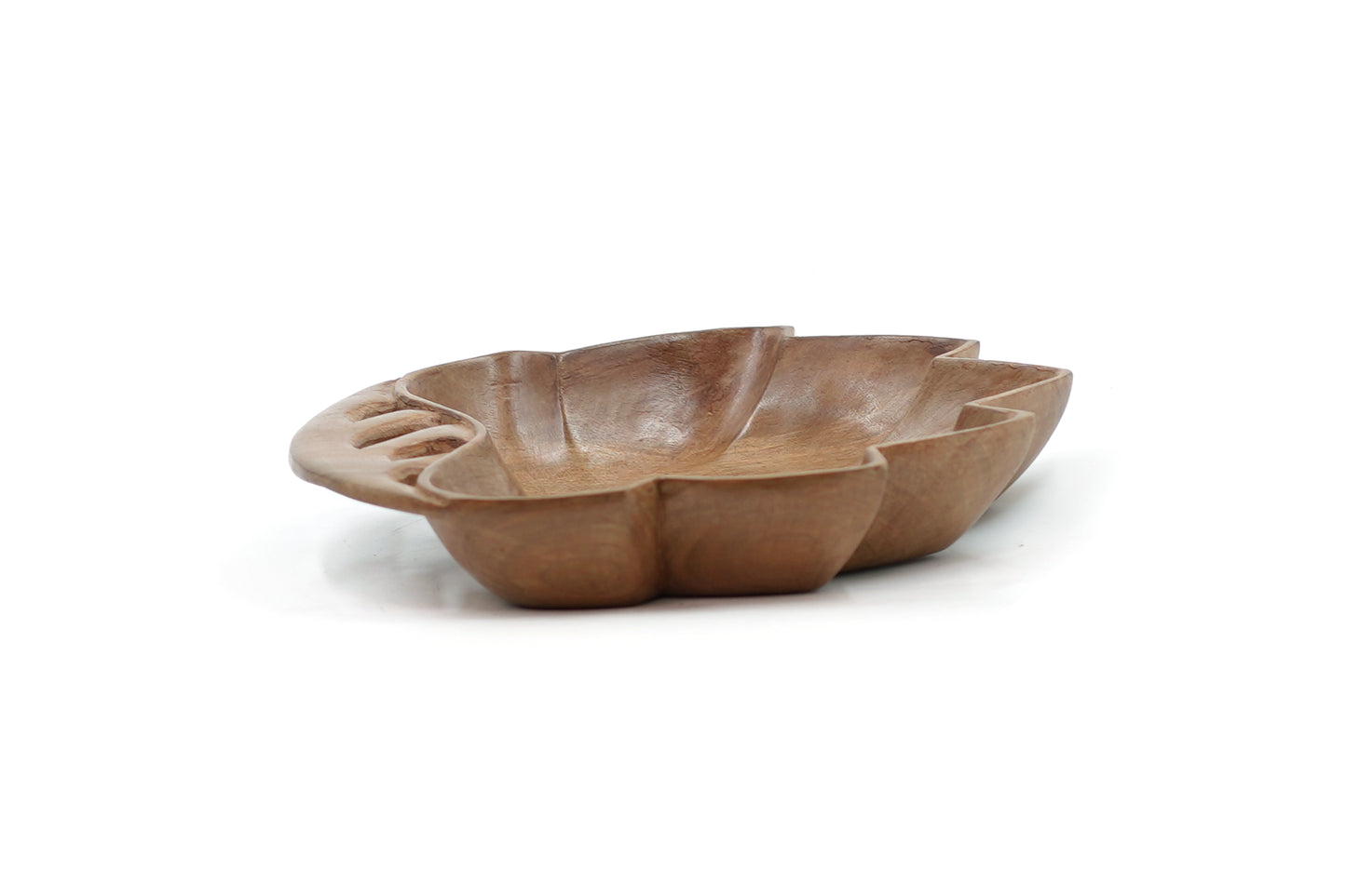 The "Lotus" Hand-Carved Walnut Wooden Serving Plate