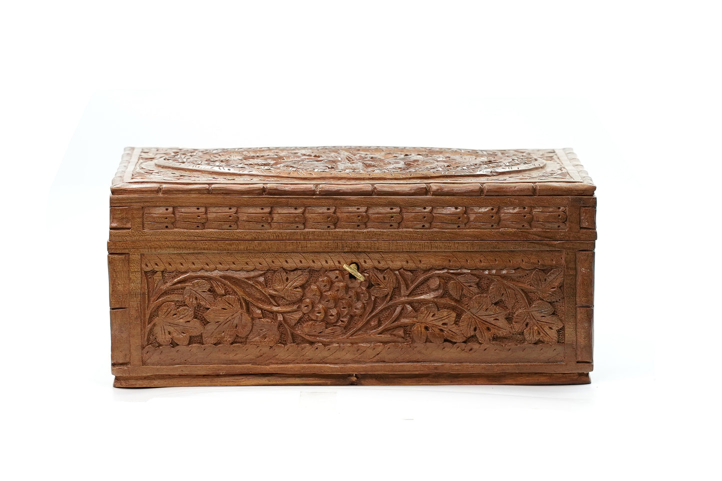 Heritage" Hand-Carved Walnut Jewelry Box.