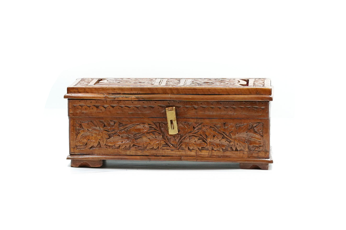 Hand-Carved Walnut Wood Holy Book Stand cum Storage Box