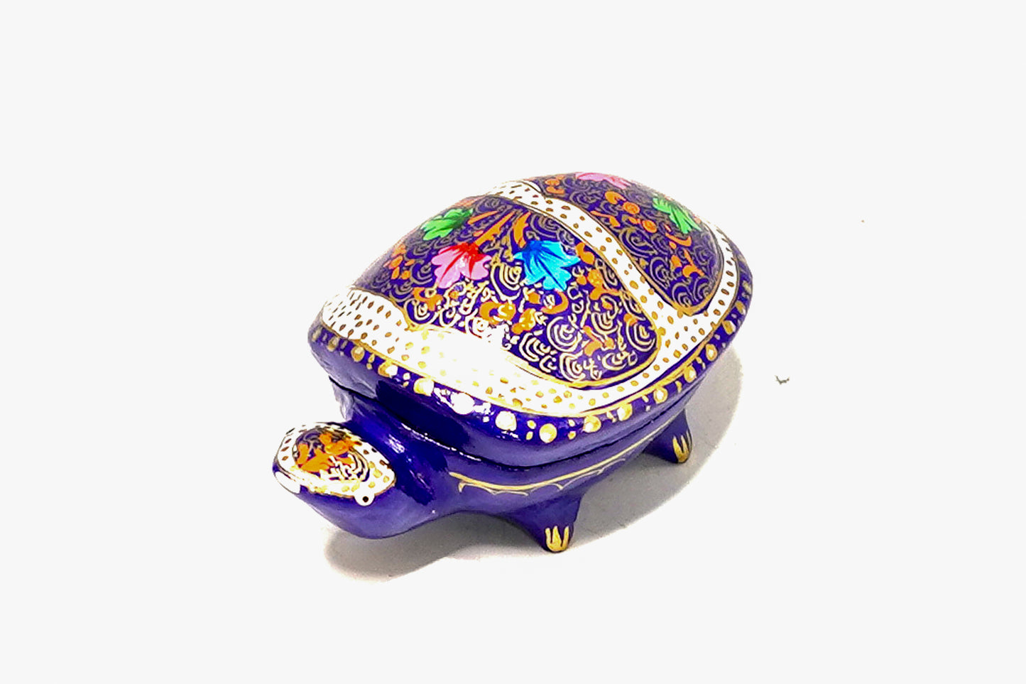 Ocean Tide Treasure - Blue Paper Mache Turtle Box