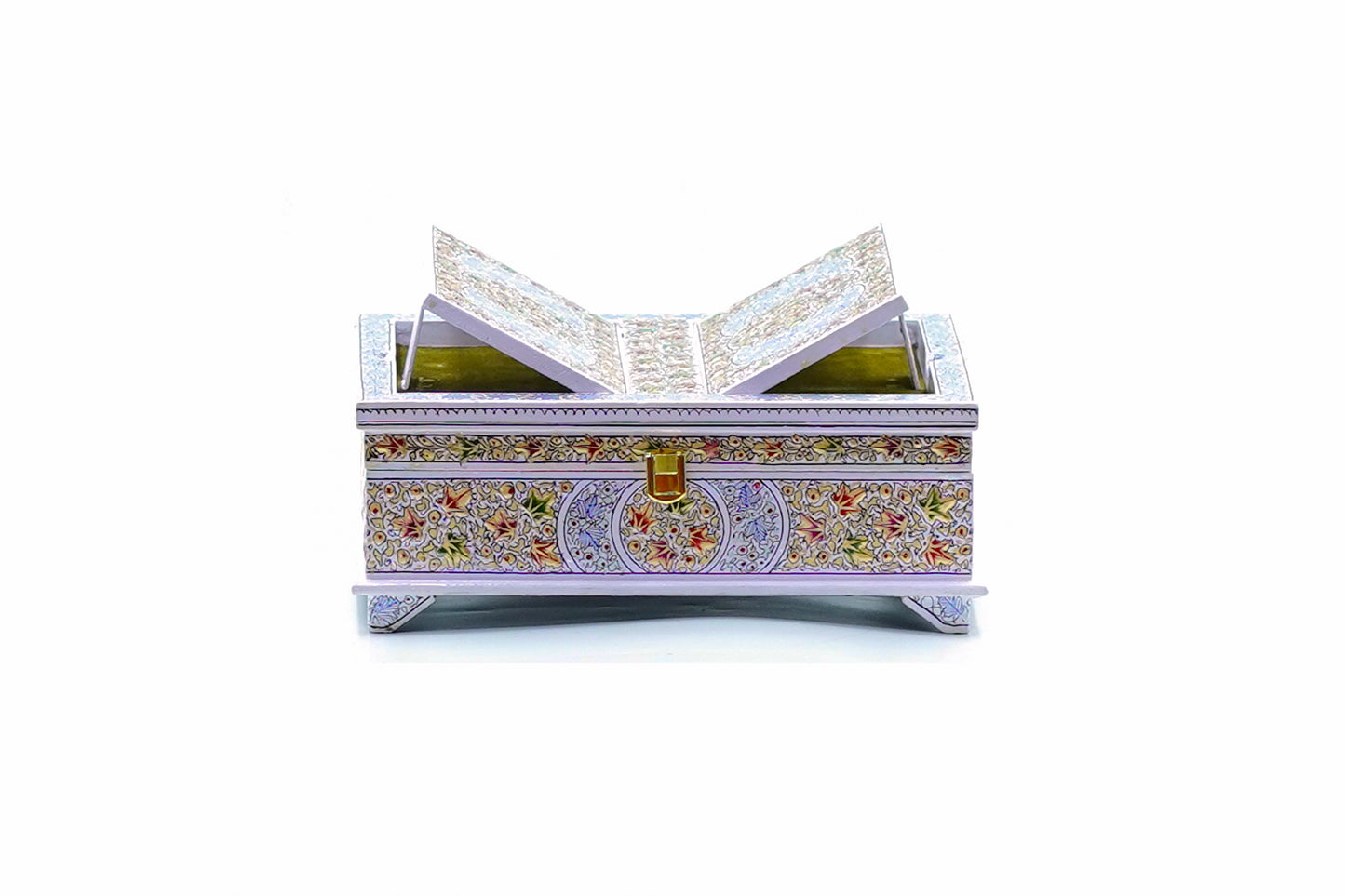 Divine Blossom Paper Mache Holy Book Stand & Storage Box