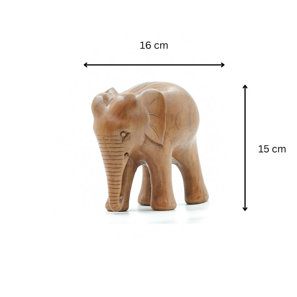 Majestic Elephant of Walnut Wood