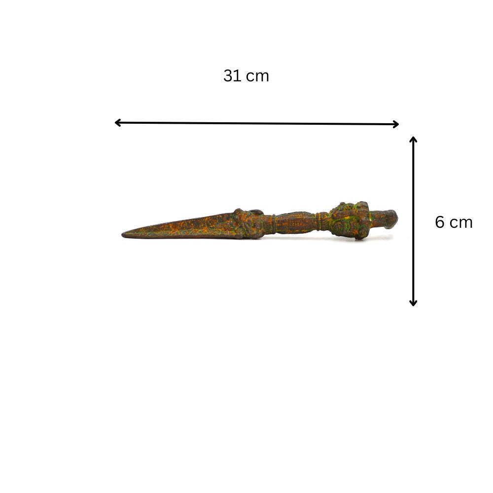 Vintage Brass Phurba Ritual Dagger 3