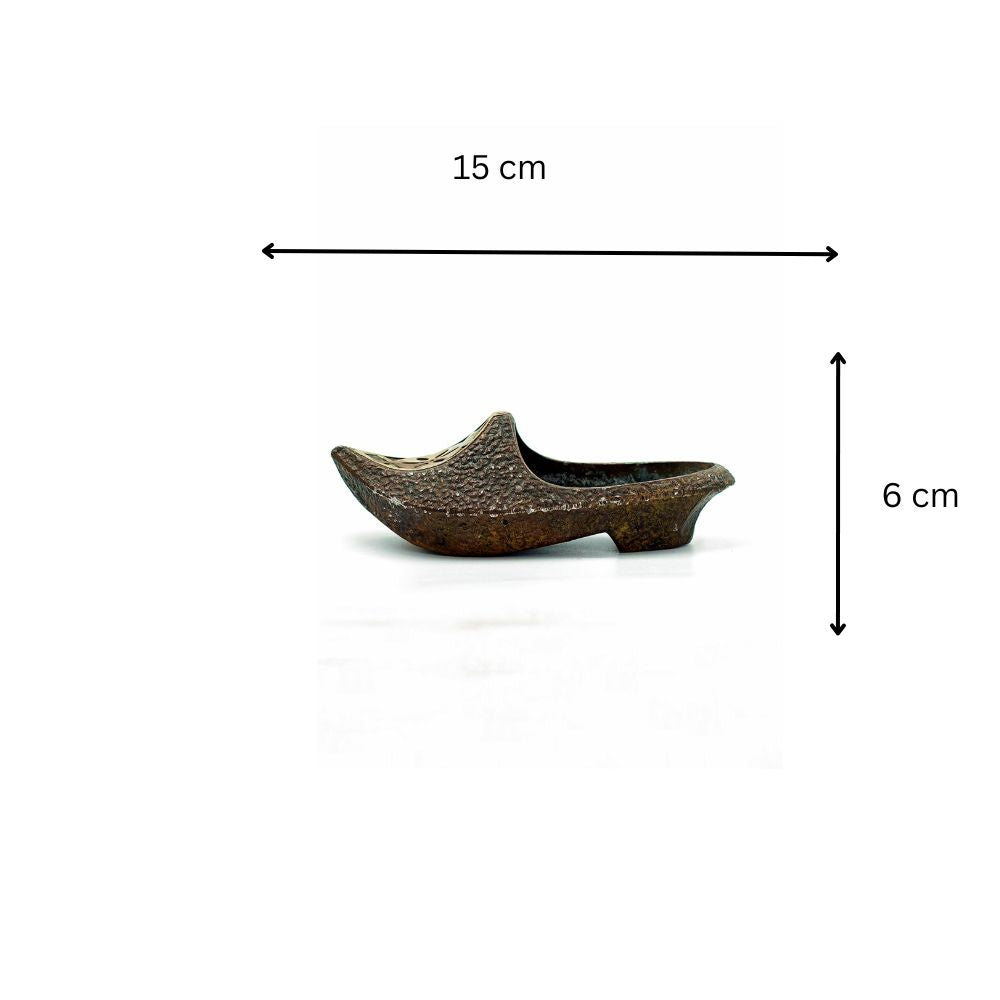 Vintage Hammered Metal Clog Trinket Dish