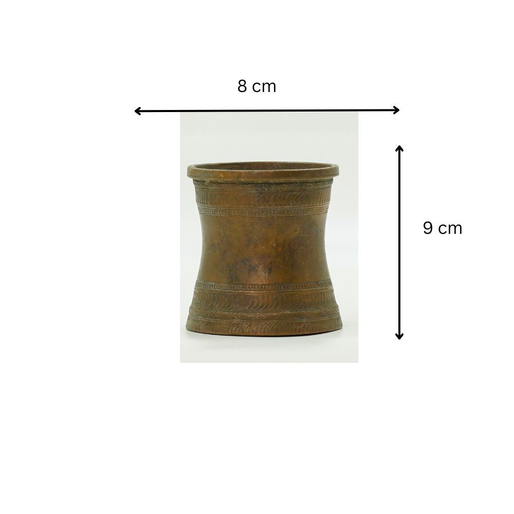 Vintage Solid Brass Mortar Showpiece