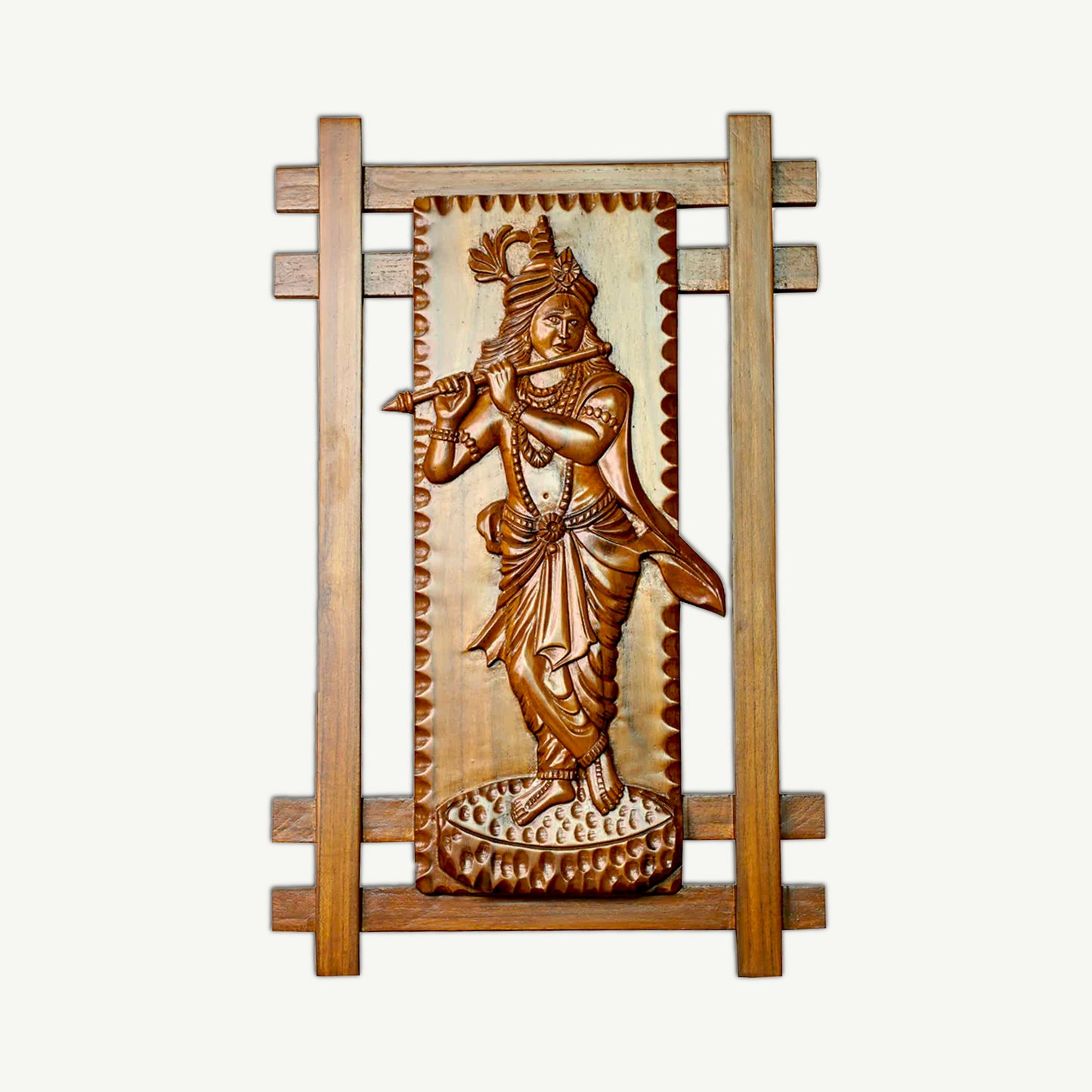 Flute of Eternity - Krishna Wooden Artwork