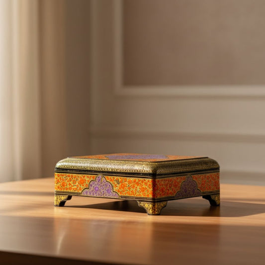 Royal Bloom Paper Mache Jewelry Box