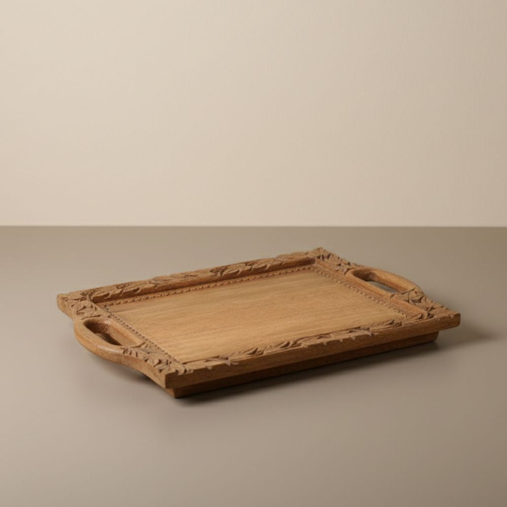 Ebon Horizon Walnut Wood Tea Tray