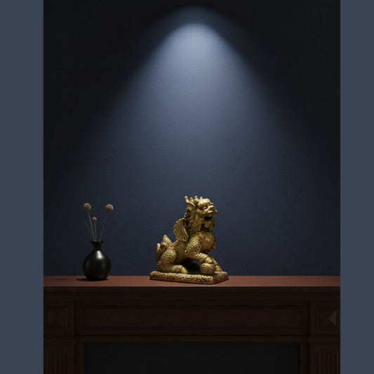 Majestic Vintage Winged Mythical Beast Statue (Pixiu/Qilin)