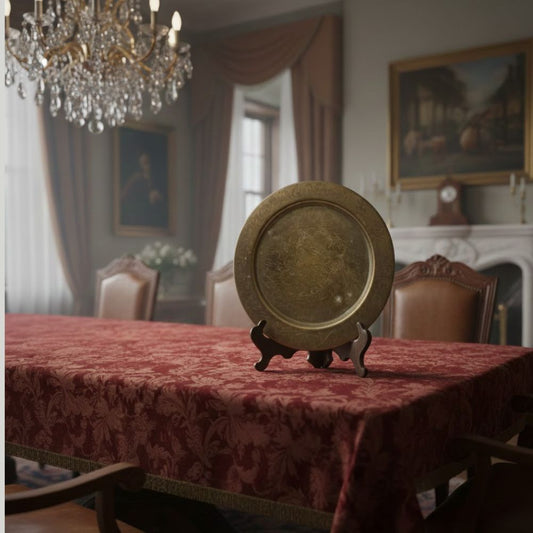 Antique Etched Copper Decorative Plate / Wall Hanging