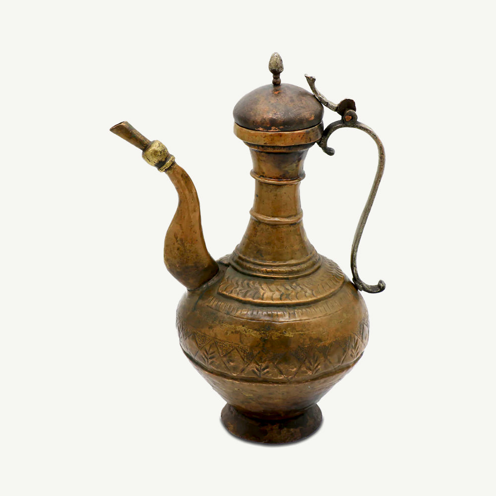Vintage Middle Eastern Copper Ewer | Handcrafted with Traditional Spout & Lid