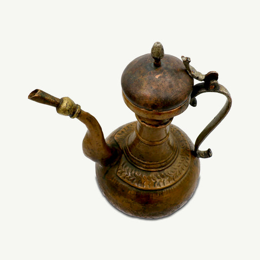 Vintage Middle Eastern Copper Ewer | Handcrafted with Traditional Spout & Lid
