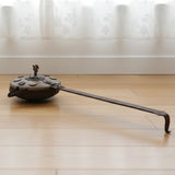 Vintage Copper Bed Warming Pan with Perforated Lid | Hand-Forged Vintage Fireplace Tool