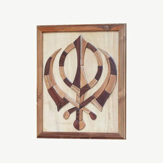 Hand-Inlaid Khanda Wood Plaque
