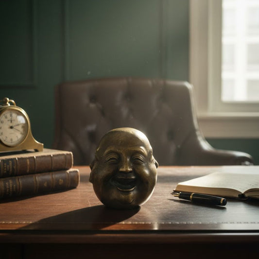 Set of Three Brass Expressive Face Sculptures
