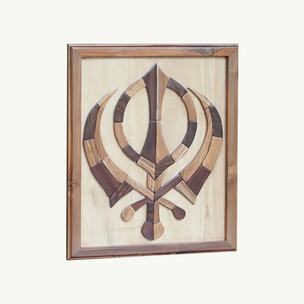 Hand-Inlaid Khanda Wood Plaque