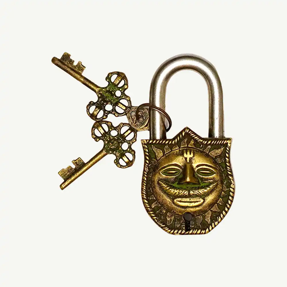 Celestial Guardian Lock - The Sun-Faced Sentinel