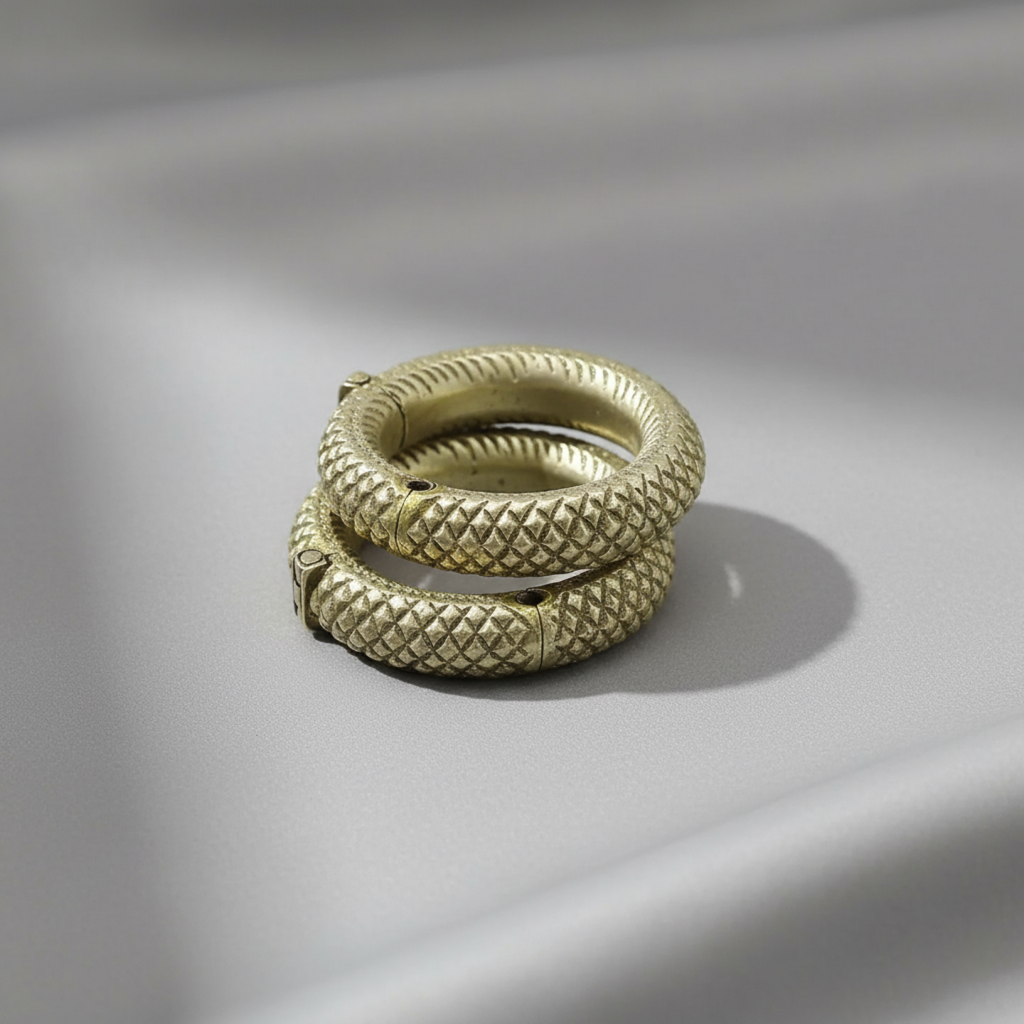 Vintage Solid Brass Traditional Anklet/Kada Set 5