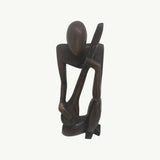 "AFRICAN WOODEN STATUE WITH GUITAR Rhythm of Africa” Hand-Carved Wooden Musician Statue"