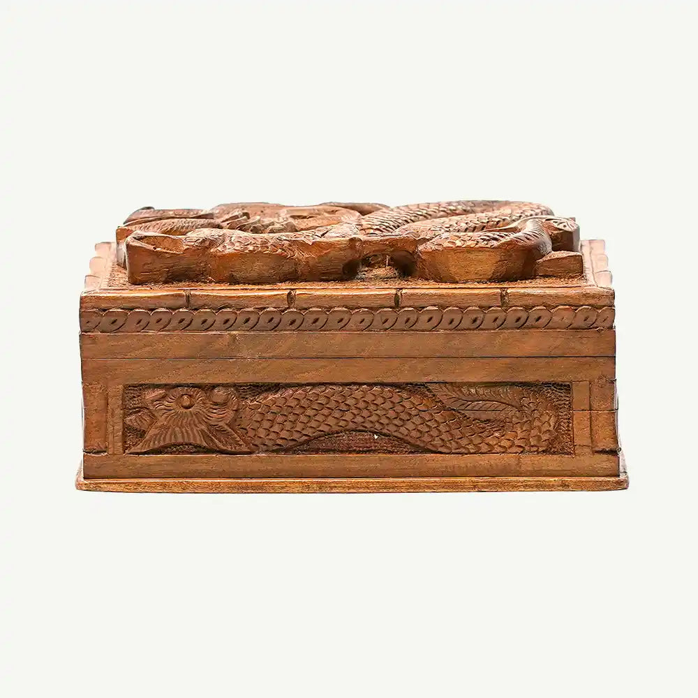 Eternal Flame Dragon Chest- Decorative Wooden Box