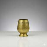Engraved Brass Pedestal Goblet