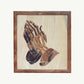 Hand-Inlaid Praying Hands of Jesus Wood Plaque